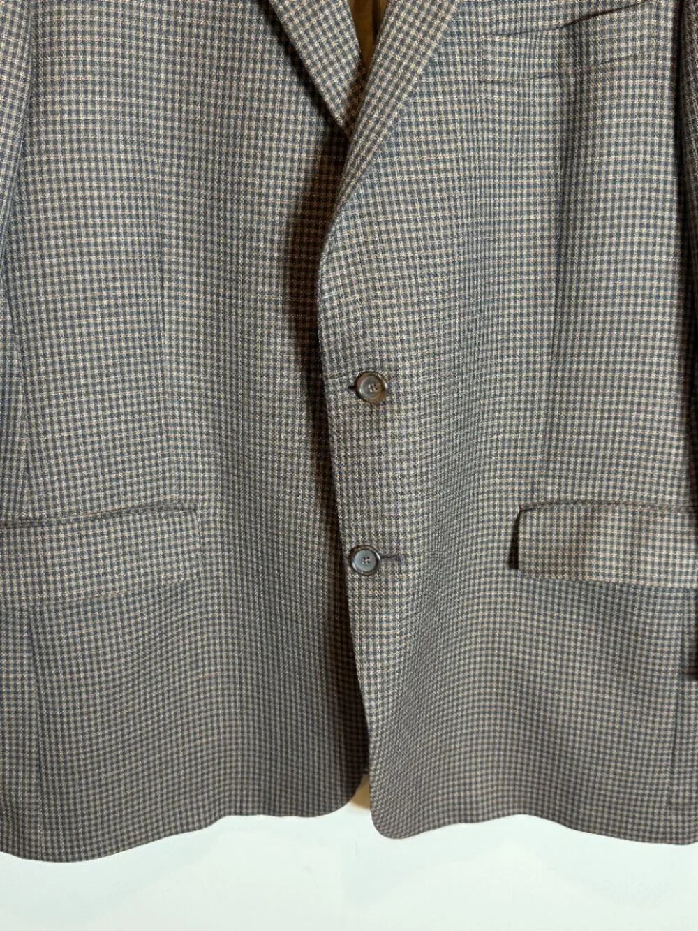 Hart Schaffner Marx Plaid Wool Sport Coat Dinner Jacket Blazer Men's 48R Brown